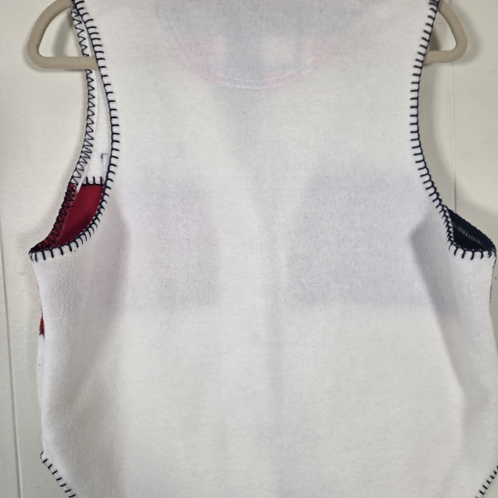Vintage Red White And Blue Fleece Patriotic Vest Size Small - Picture 9 of 14